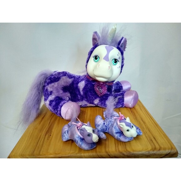 Unicorn Surprise Zooey Plush W/ 2 Babies! Purple - Picture 1 of 7